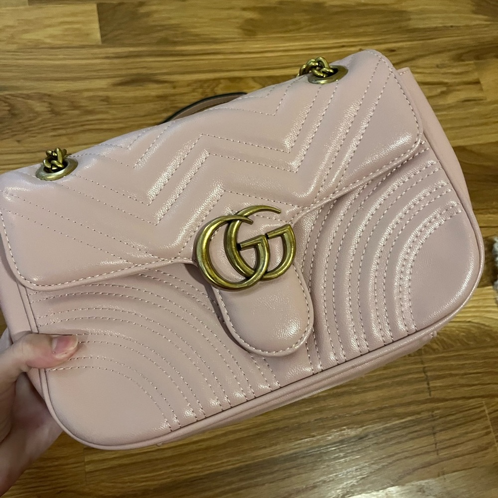 Gucci purse, pink and gold